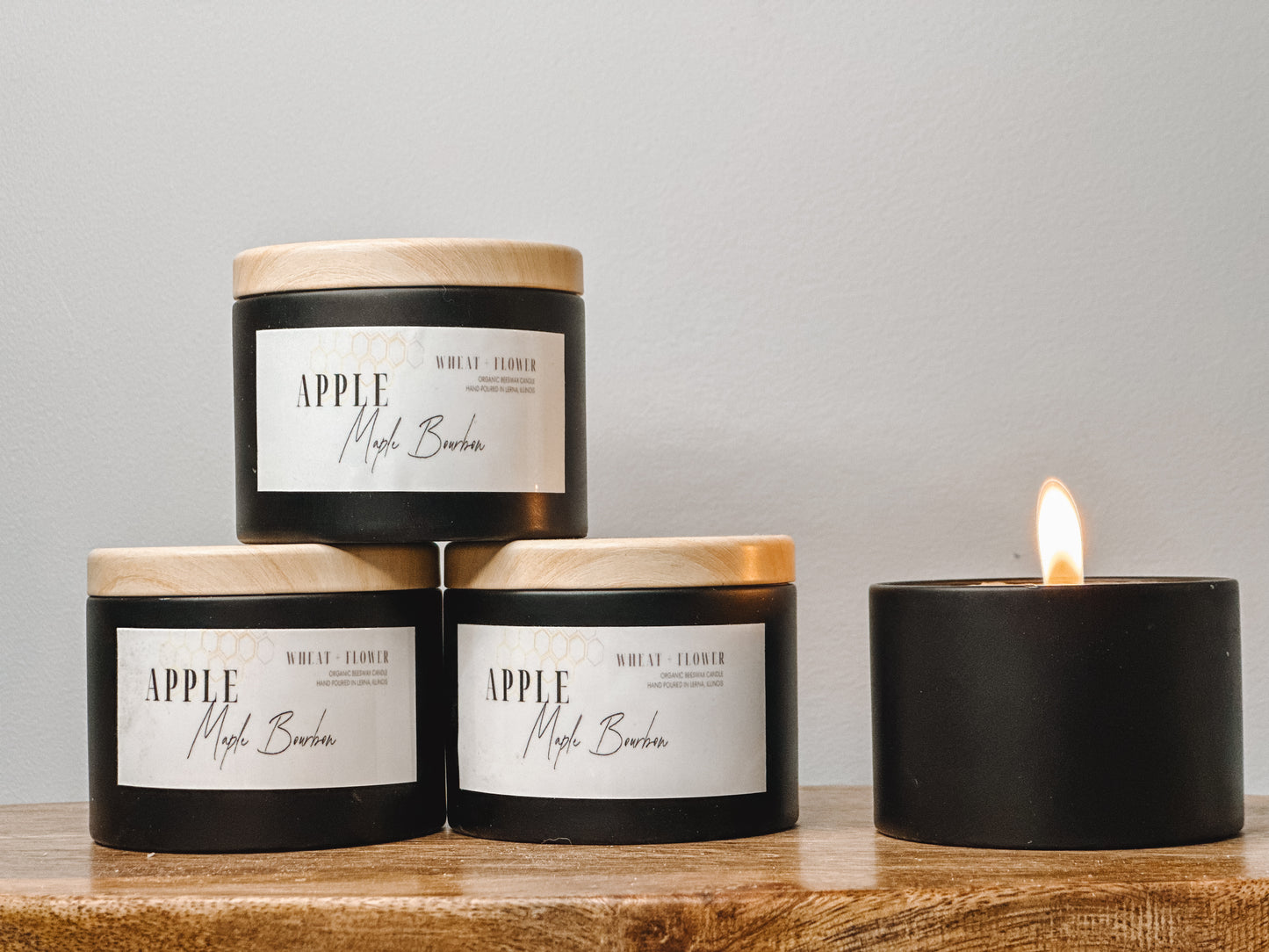 Apple, Maple and Bourbon Organic Beeswax Candle